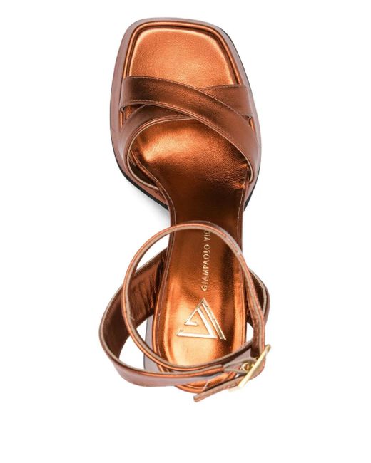 Giampaolo Viozzi Brown Sandalen Mit Überkreuzten Riemen 95Mm