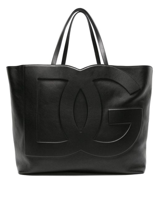 メンズ Dolce & Gabbana Dgロゴ レザーハンドバッグ Black