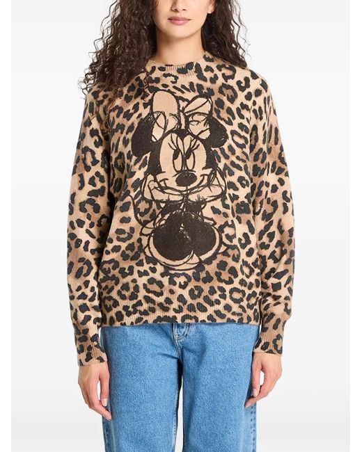 Desigual Blue X Disney Minnie Mouse Leopard-Print Sweater