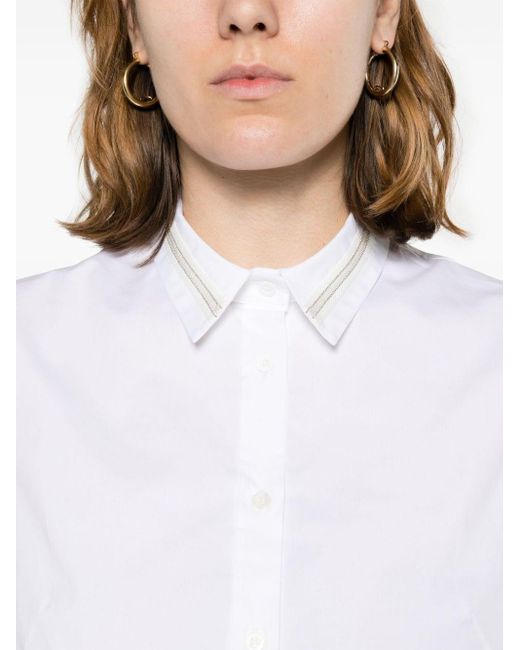 Peserico White Ärmelloses Hemd mit Streifen