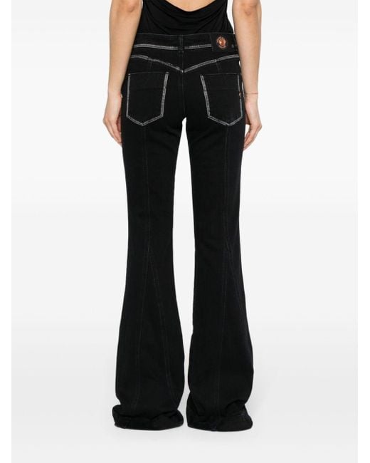 Versace Low Waist Flared Jeans in het Black