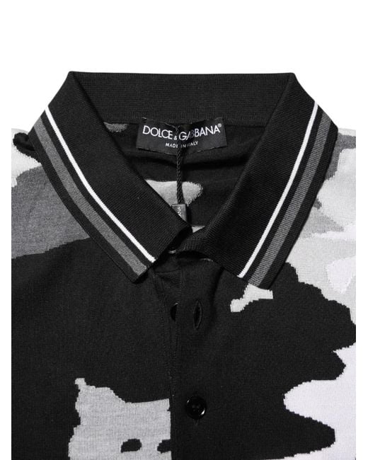 Dolce & Gabbana Black Camouflage-Print T-Shirt for men