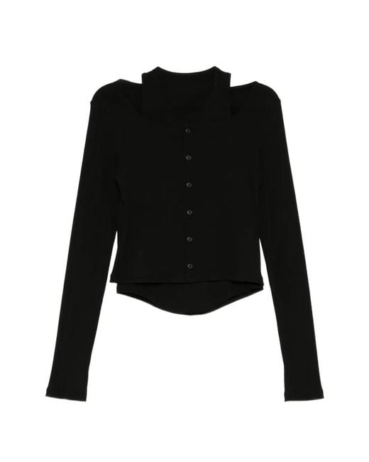 Limi Feu Black Rib Layered Cardigan