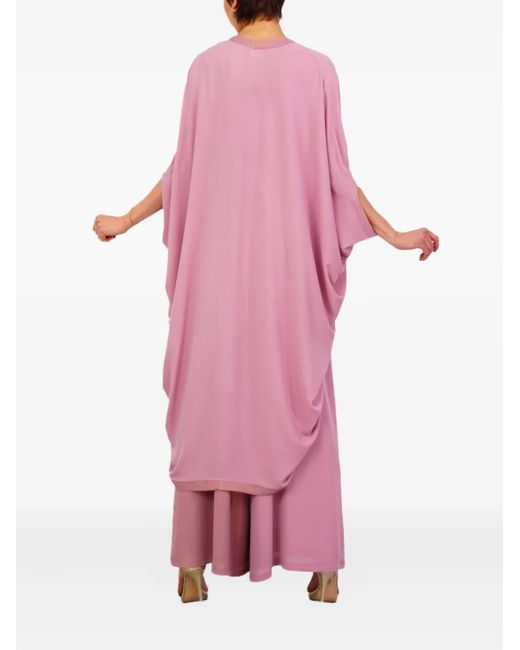 LE_RJTANGE® Pink Draped Open Jacket