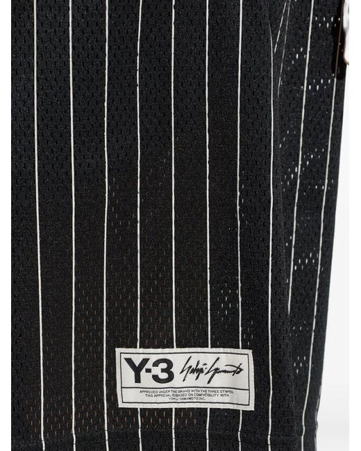 Y-3 Black Striped Drawstring Shorts for men