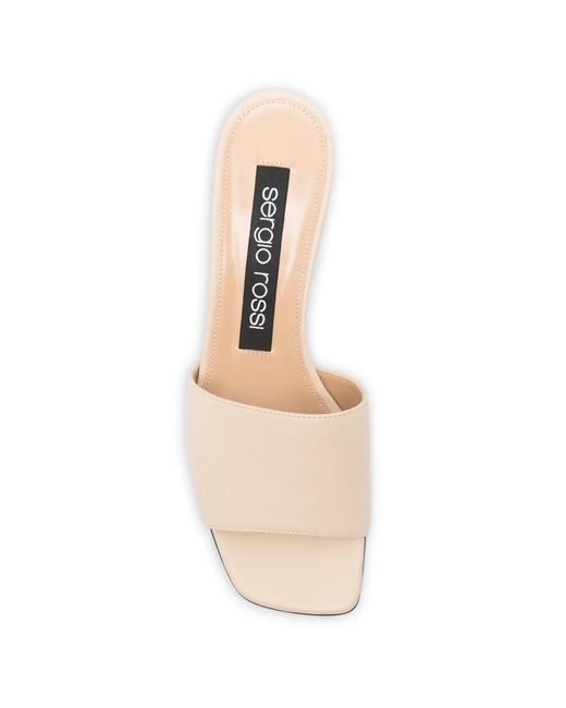 Sergio Rossi Natural Sculpted-Heel Sandals