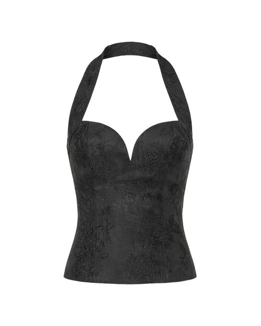 Reformation Black Astrid Floral-Print Top