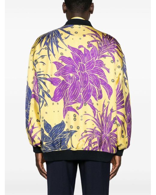 Pierre Louis Mascia Yellow Fansol Floral-print Bomber Jacket for men
