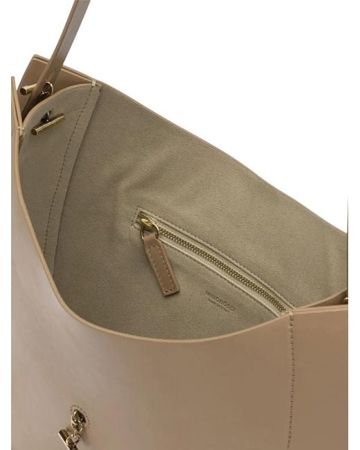 MINOBOSSI White Lizzie Leather Shoulder Bag