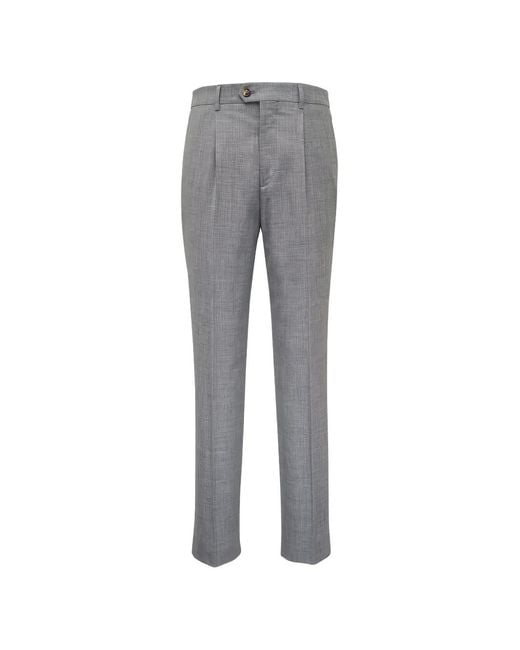 Brunello Cucinelli Gray Tailored Trousers for men
