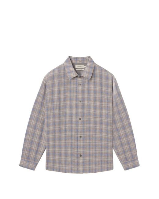 FRAME Gray Check-Pattern Long-Sleeve Shirt for men