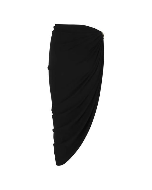 Sportmax Black Draped Asymmetric Skirt