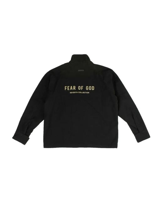 Fear Of God Black Logo-Embroidered Velvet Jacket for men
