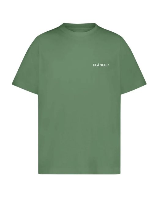 T-Shirt Con Logo di flâneur in Green da Uomo