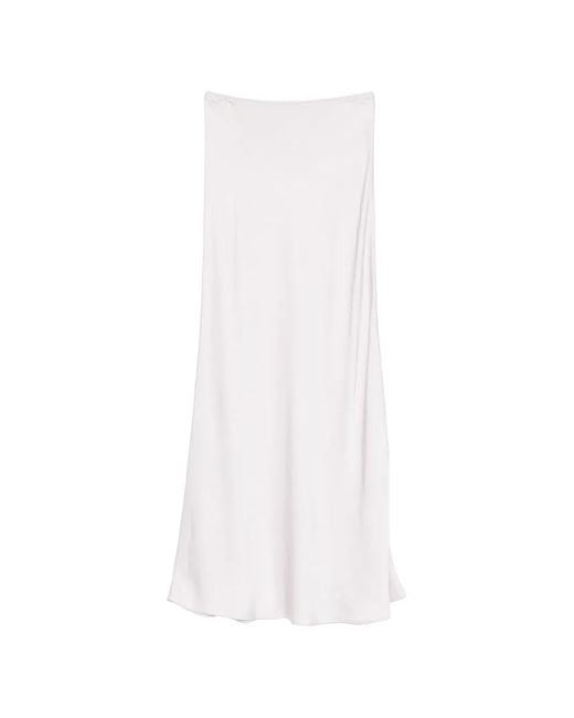 Fabiana Filippi White Satin-Finish Maxi Skirt
