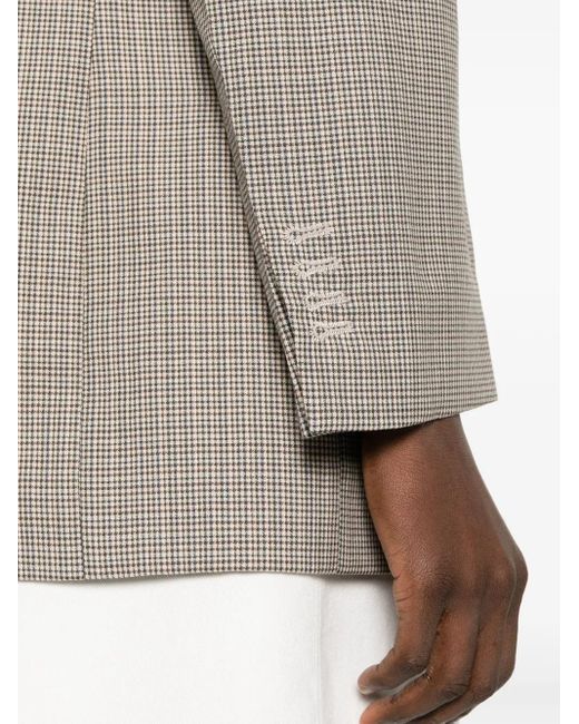 Victoria Beckham Gray Puppytooth Peak-Lapel Blazer