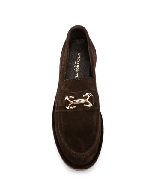 SERGIO MORETTI FIRENZE Brown Suede Horsebit Loafers