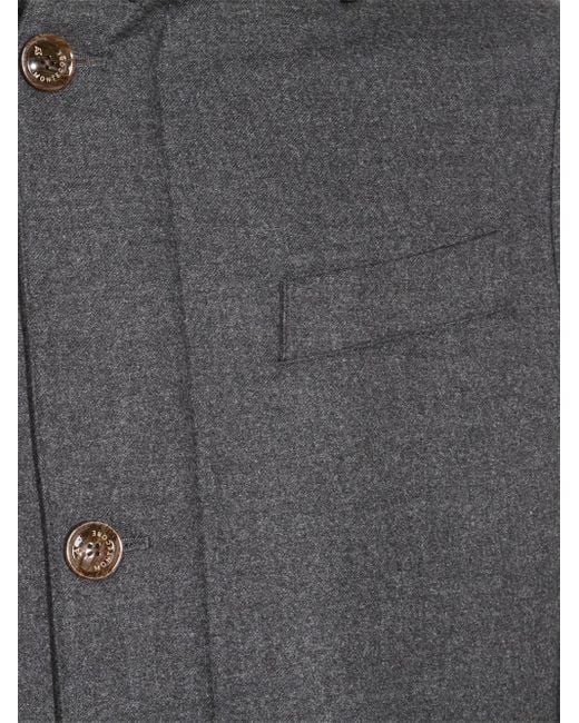 Montecore Black Hooded Button Coat for men