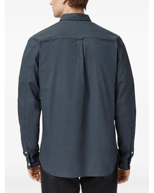 AllSaints Blue Hawthorne Buttoned Shirt for men