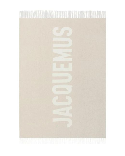 Jacquemus Natural Schal Mit Logo-Jacquard