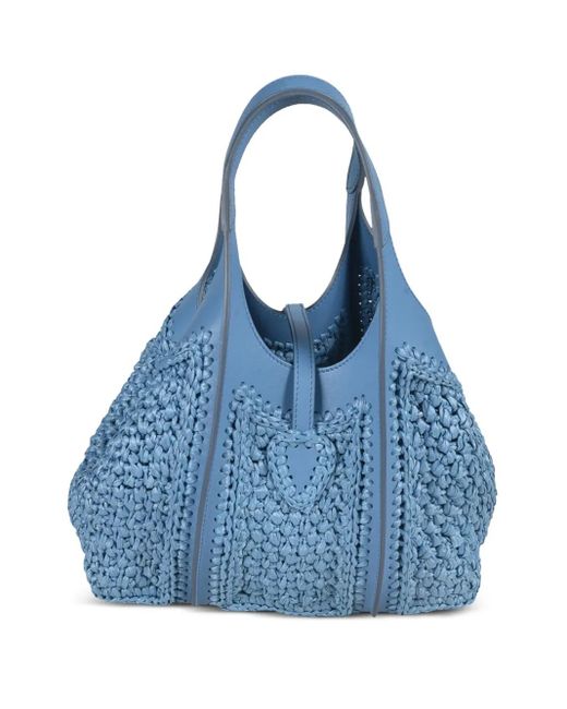 Tod's Blue Leather Tote Bag