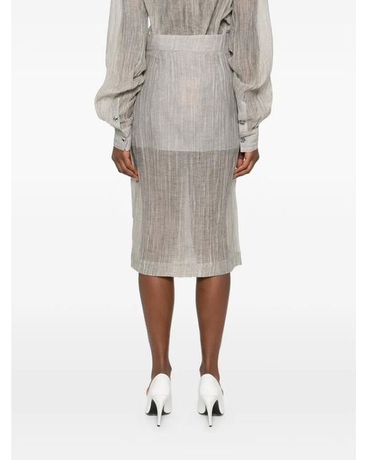 THE GARMENT Gray Delfi Button Wrap Midi Skirt