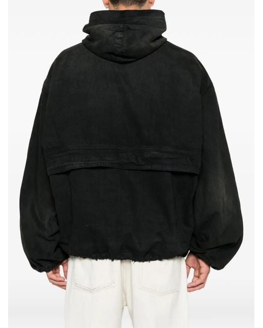 Balenciaga Black Logo-Detail Denim Jacket for men