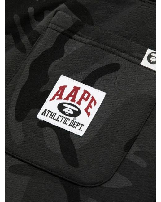 メンズ Aape By A Bathing Ape カモフラージュ トラックパンツ Black