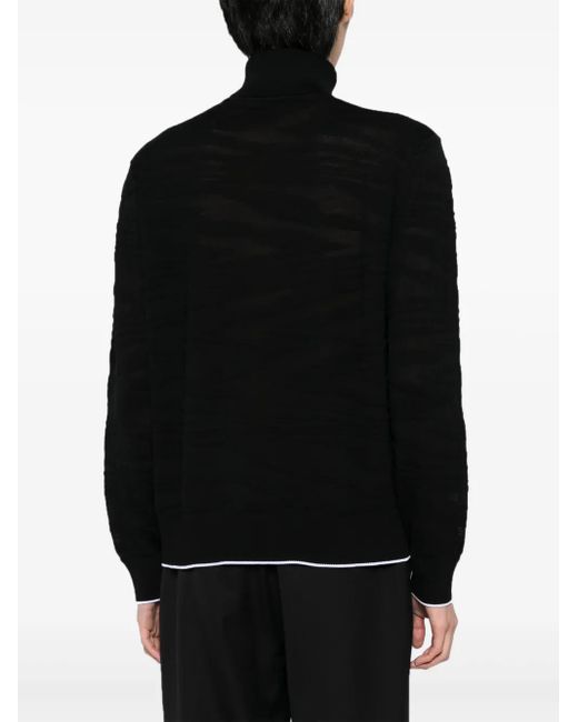 Missoni Black Contrast-Trim Roll-Neck Jumper for men