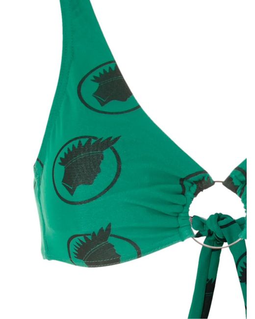 Amir Slama Green Índio Print High Waisted Bikini Set