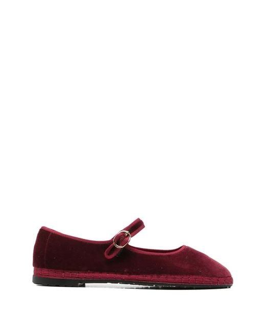 Flabelus Red Lucrecia Mary Jane Ballet Flats