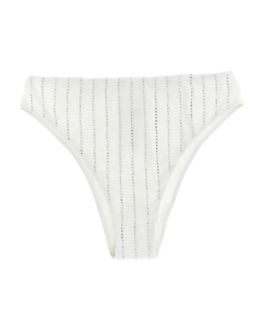 Mc2 Saint Barth White Sibilla Striped Bikini Bottoms