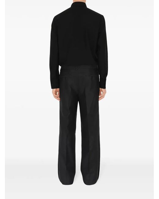 Burberry Black Slim Fit Cotton Silk Tuxedo Shirt for men
