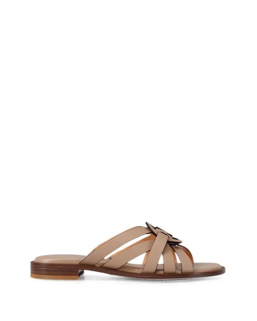 Michael Kors Brown Erika Logo-Plaque Sandals