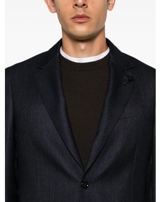 Lardini Blue Single-Breasted Wool Suit for men