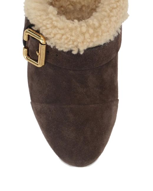 Chloé Brown Jeannette Suede Clogs