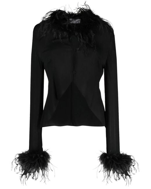 GIUSEPPE DI MORABITO Blouse Met Veren Afwerking in het Black