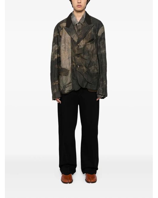 Ziggy Chen Green Printed Blazer for men