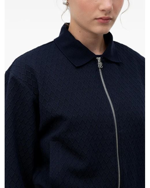 HUGO Blue Dadrid Zippered Sweatshirt With Stacked-Logo Puller