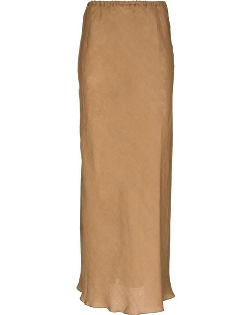 Baserange Natural Dydine Linen Maxi Skirt