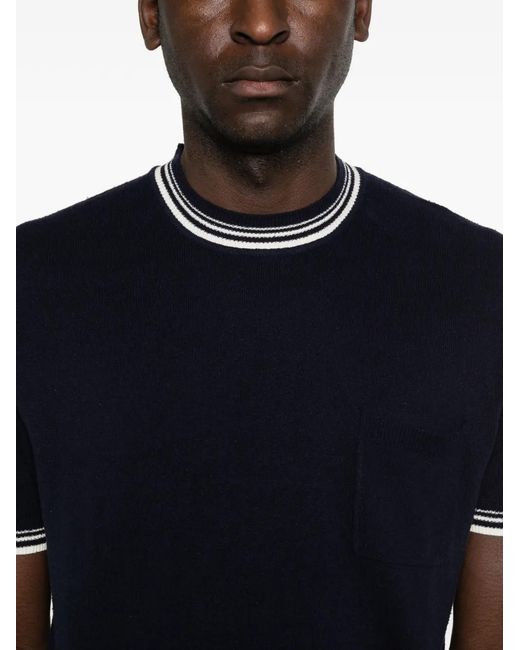 Paolo Pecora Blue Chest-Pocket T-Shirt for men