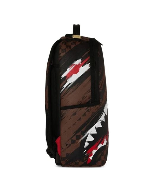 Sprayground Black Checkered Shark-Print Backpack