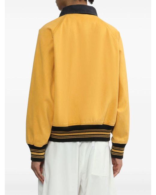 Bode Yellow Stripe-detail Cotton Bomber Jacket for men