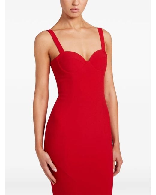 Violante Nessi Red Petrarca Sculpted Mermaid-Hem Maxi Dress