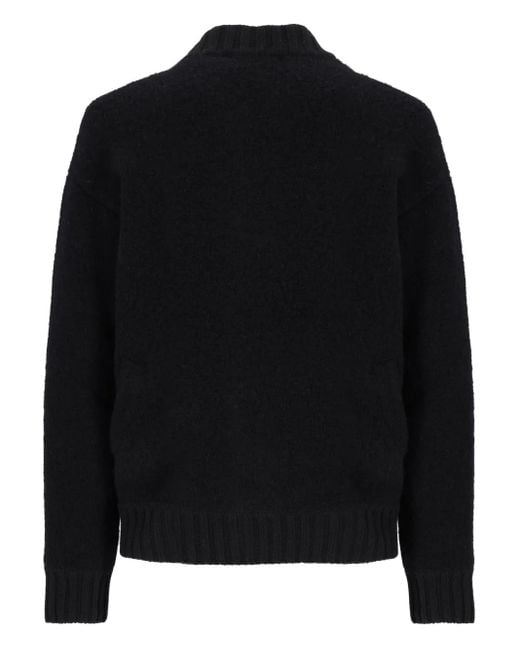 Laneus Black Boucle Buttoned-Up Bomber Jacket for men