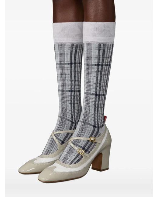 Thom Browne White 75Mm Criss-Cross Pumps