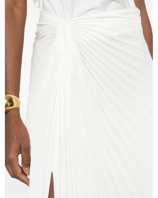 Parlor White Pleated Midi Skirt