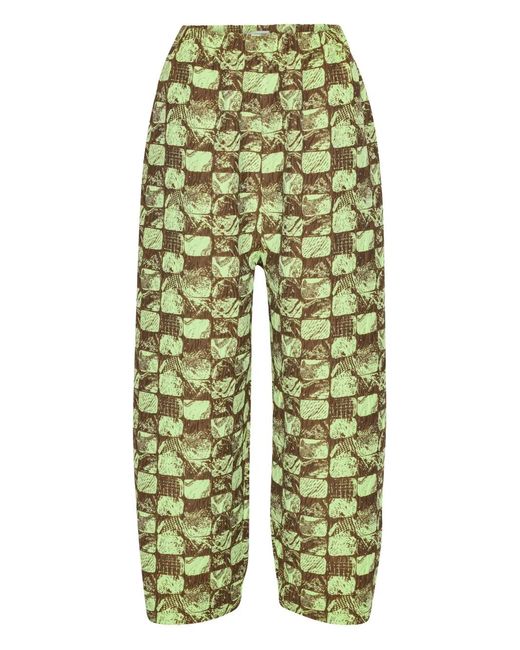Henrik Vibskov Green Eclipse Checkered Trousers for men
