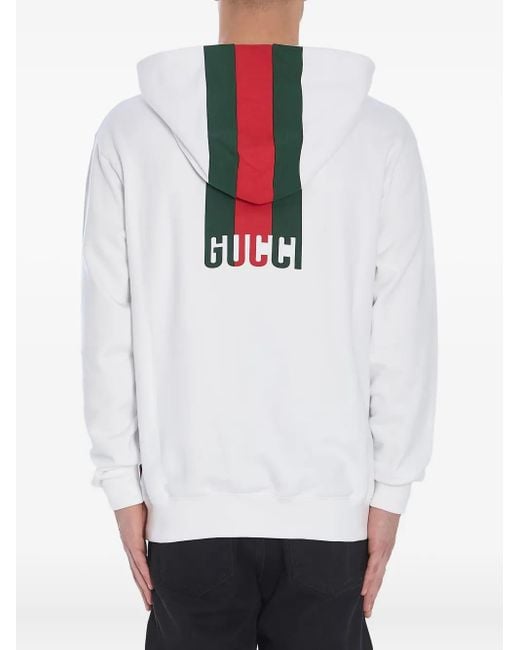 Gucci White Web Hoodie for men