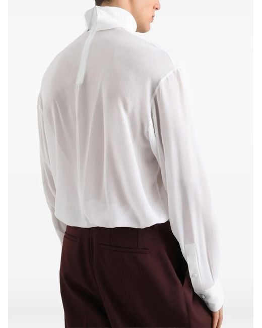 Dolce & Gabbana White Silk-Georgette Shirt for men
